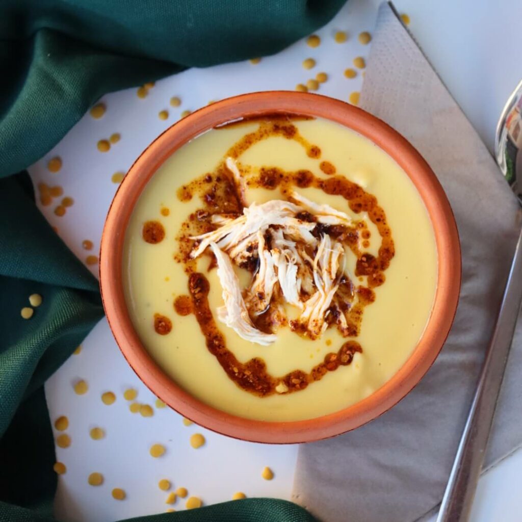 Yellow Lentil Soup with Chicken