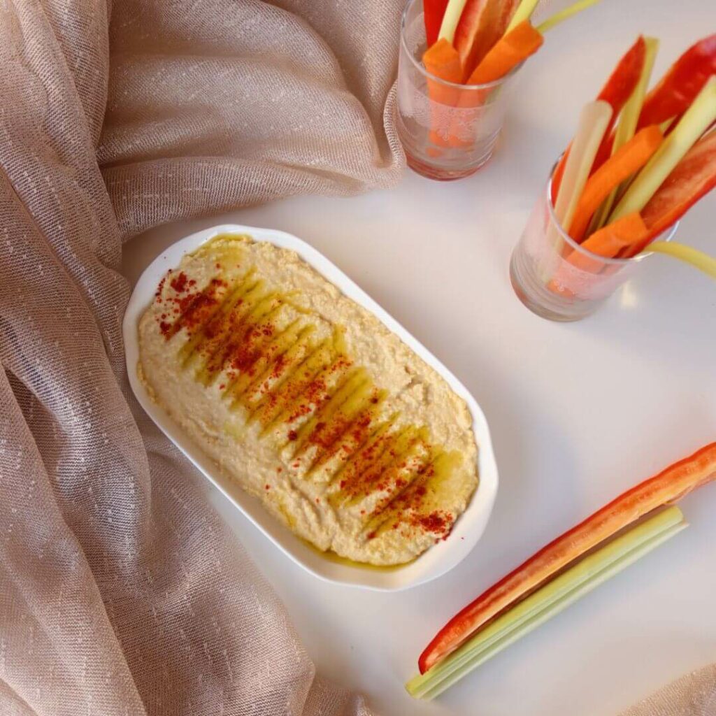 Snack Hummus Dip for Vegetable Sticks